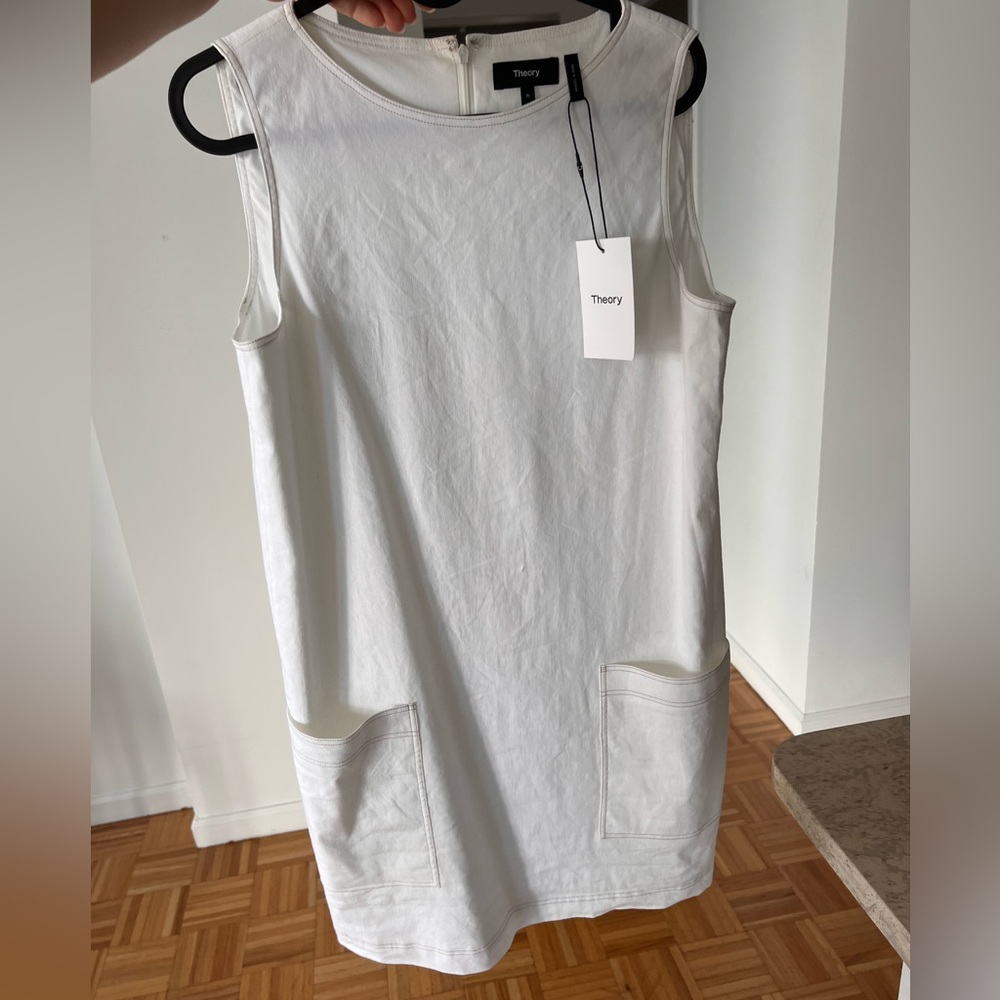 Theory White Linen Dress Size 6